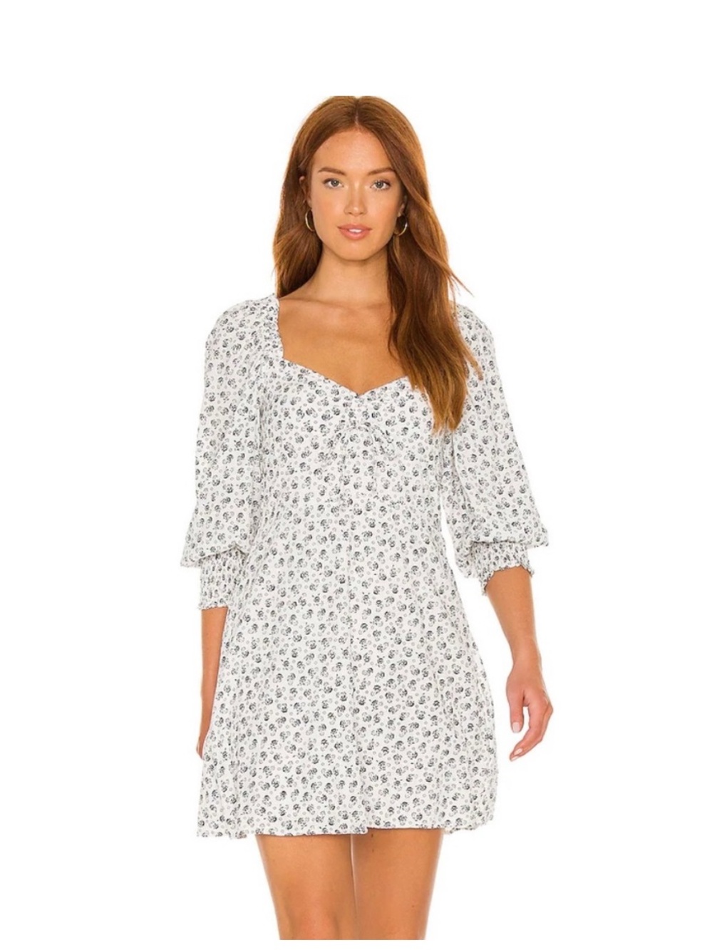 X REVOLVE Arianne Mini Dress in La Bleu Floral Print FAITHFULL THE BRAND